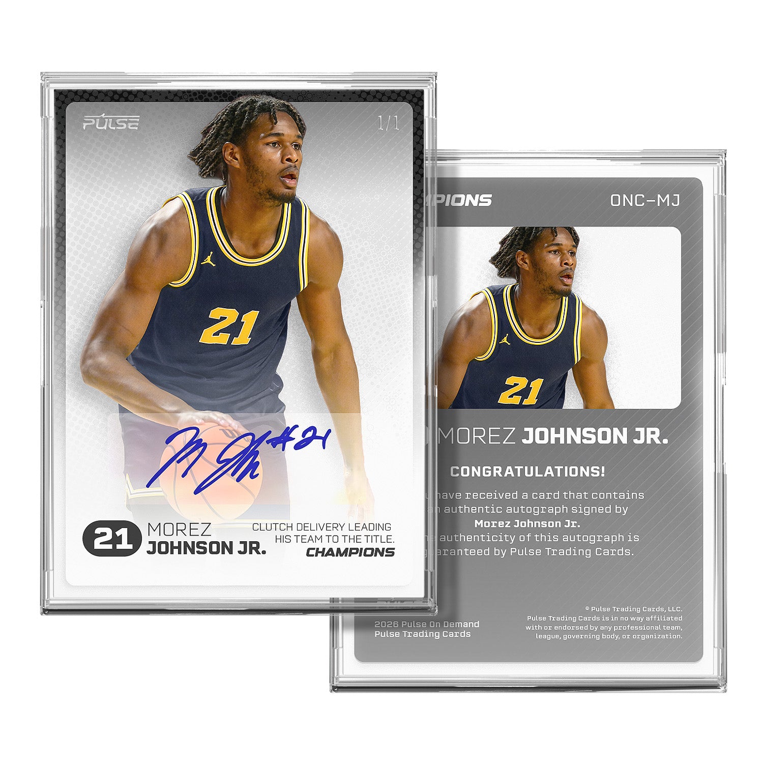 9/7特価☆直筆サイン　The　Jetze　Johnson　ジェッジ　じゅにあ 2026 Pulse On Demand Morez Johnson Jr. Autographed Champions Card