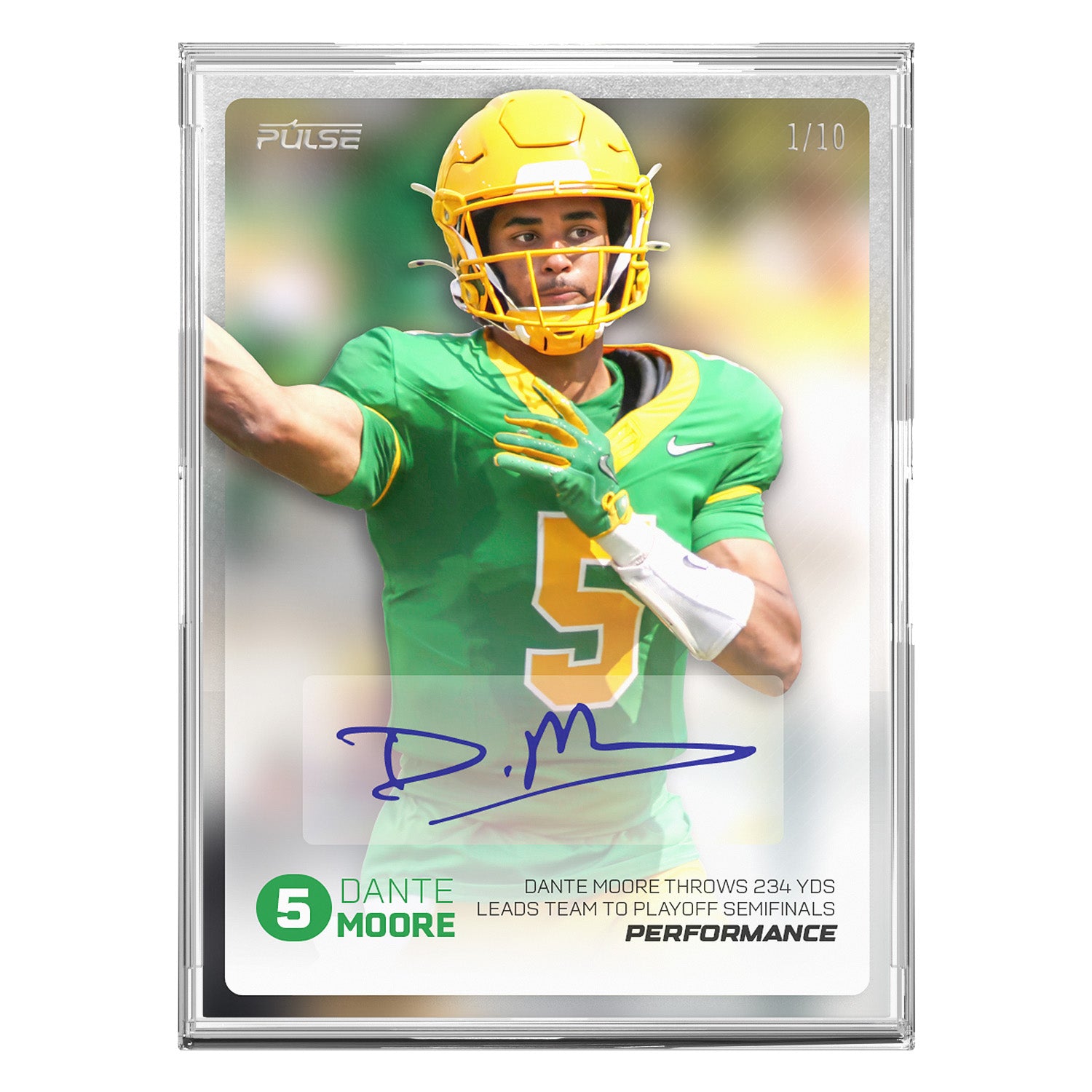 2026 Pulse On Demand Dante Moore Performance Autograph Card