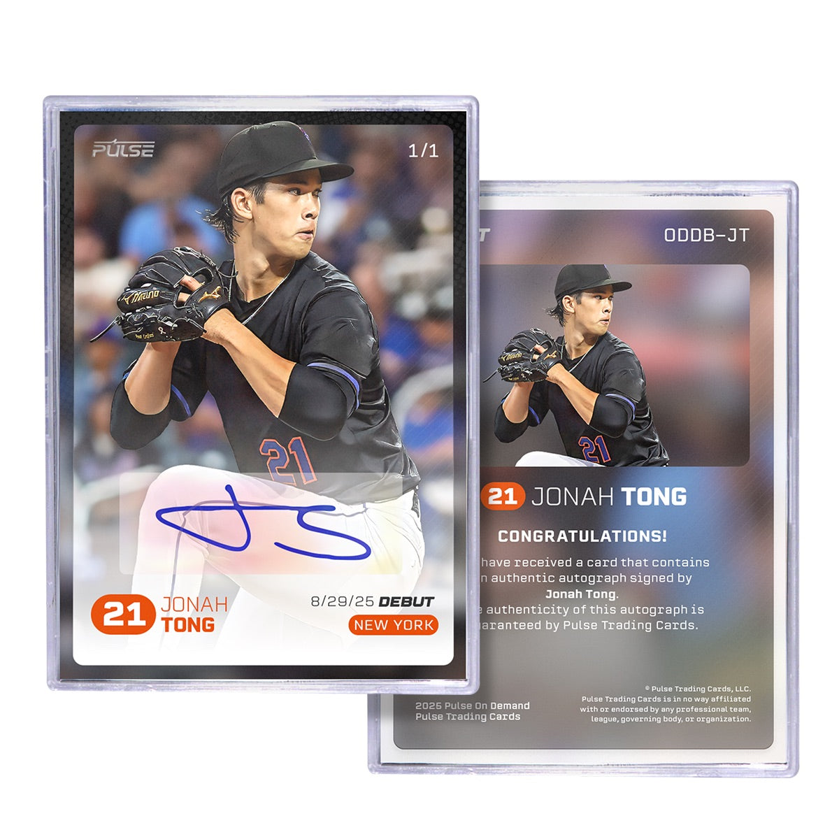 2025 Pulse On Demand Jonah Tong Autographed Debut Card