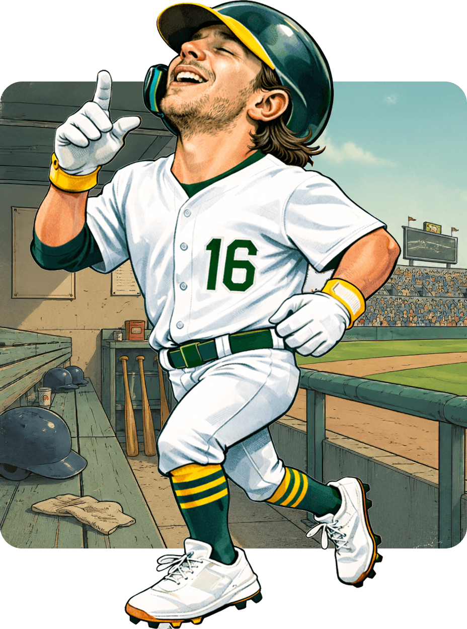 Player celebrating in the dugout