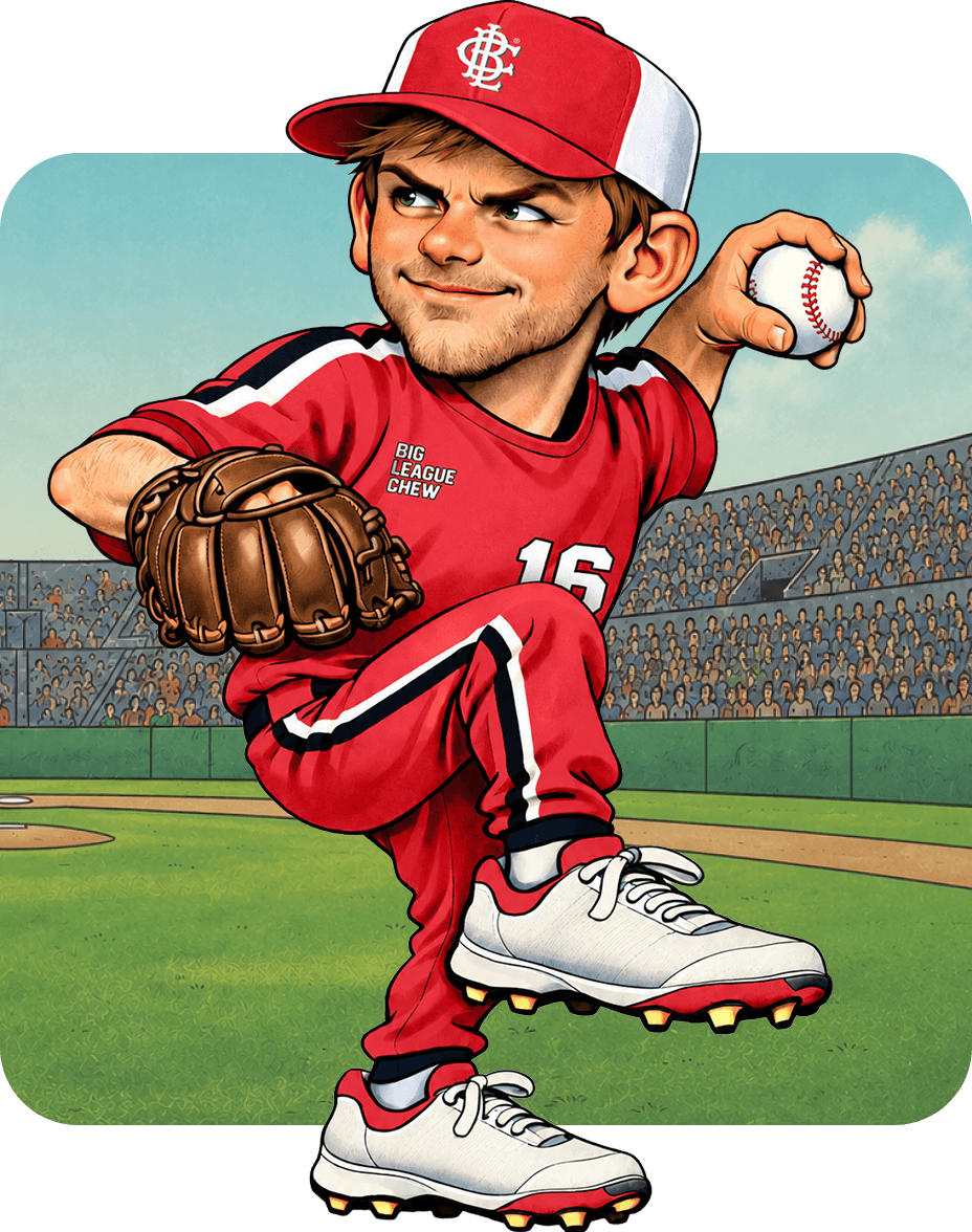Illustration of Rob Nelson, founder of Big League Chew